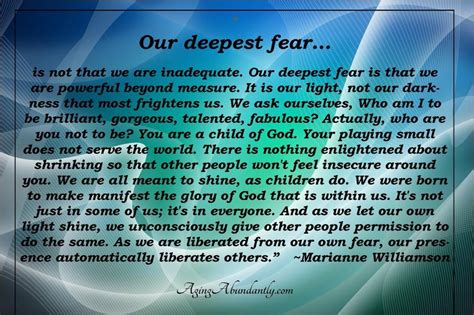 our deepest fear marianne williamson poem.